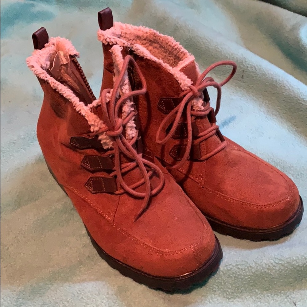 Ladies Faux Fur Ankle Boots Size 7